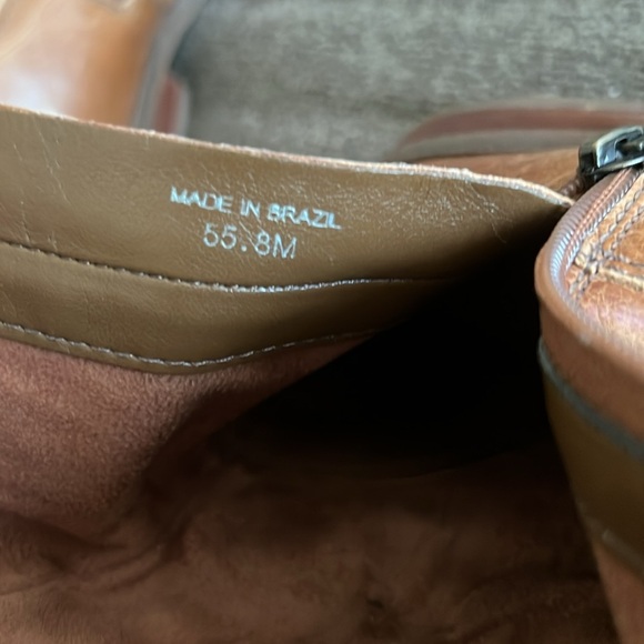 Vince Camuto Payatt Boots Size 8 M Warm Cognac Patina Round Toe - Picture 11 of 16